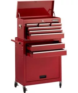 CARRELLO PORTA ATTREZZI COMPONIBILE 8 CASSETTI ESSENZA ROSSO 61X33X108,7 CM