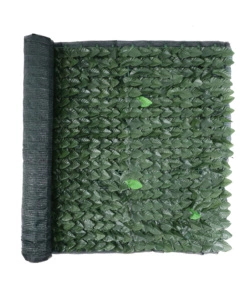 SIEPE ARTIFICIALE ESSENZA IN PVC CON FOGLIE LAURO E RETE OMBREGGIANTE 300X100 CM