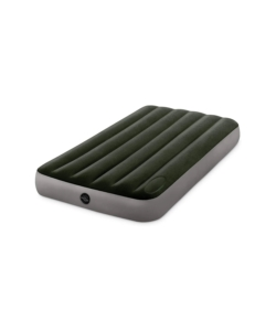 MATERASSO SINGOLO GONFIABILE INTEX "DURA BEAM DOWNY" COLORE VERDE SCURO CON POMPA A PEDALE, 99X191X25 CM - COD. 64761