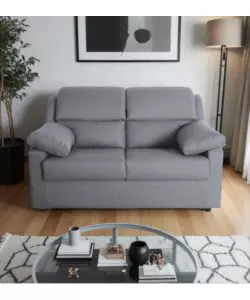 DIVANO 2 POSTI BELLAHOME "FIRENZE" GRIGIO TESSUTO SFODERABILE E ANTIMACCHIA, 150X95X93 CM