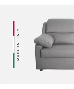 DIVANO 2 POSTI MAXI BELLAHOME "FIRENZE" GRIGIO TESSUTO SFODERABILE E ANTIMACCHIA, 170X95X93 CM