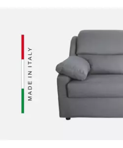 DIVANO 3 POSTI BELLAHOME "FIRENZE" GRIGIO TESSUTO SFODERABILE E ANTIMACCHIA, 190X95X93 CM