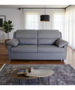 DIVANO 3 POSTI BELLAHOME "FIRENZE" GRIGIO TESSUTO SFODERABILE E ANTIMACCHIA, 190X95X93 CM