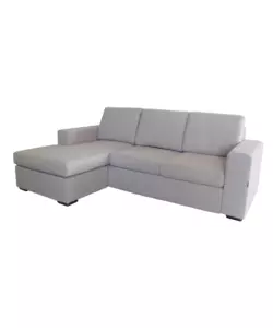 DIVANO CON PENISOLA REVERSIBILE BELLAHOME "BOLOGNA" BEIGE TESSUTO SFODERABILE E ANTIMACCHIA, 235X165X88 CM