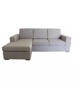 DIVANO CON PENISOLA REVERSIBILE BELLAHOME "BOLOGNA" BEIGE TESSUTO SFODERABILE E ANTIMACCHIA, 235X165X88 CM