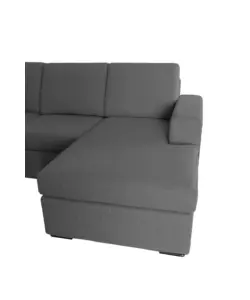 DIVANO CON PENISOLA REVERSIBILE BELLAHOME "BOLOGNA" GRIGIO TESSUTO SFODERABILE E ANTIMACCHIA, 235X165X88 CM