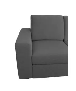 DIVANO CON PENISOLA REVERSIBILE BELLAHOME "BOLOGNA" GRIGIO TESSUTO SFODERABILE E ANTIMACCHIA, 235X165X88 CM
