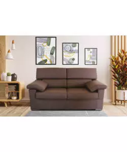DIVANO 2 POSTI BELLAHOME "VENEZIA" MARRONE TESSUTO SFODERABILE E ANTIMACCHIA, 160X93X93 CM