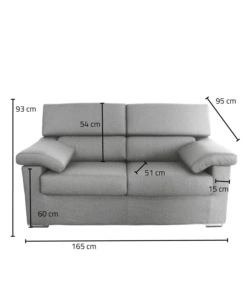 DIVANO 2 POSTI BELLAHOME "VENEZIA" MARRONE TESSUTO SFODERABILE E ANTIMACCHIA, 160X93X93 CM