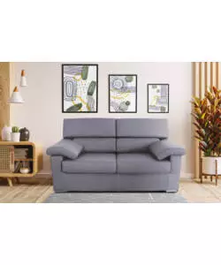DIVANO 2 POSTI BELLAHOME "VENEZIA" GRIGIO TESSUTO SFODERABILE E ANTIMACCHIA, 160X93X93 CM