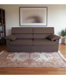 DIVANO 3 POSTI BELLAHOME "VENEZIA" MARRONE TESSUTO SFODERABILE E ANTIMACCHIA, 200X93X93 CM
