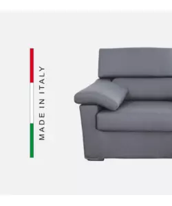 DIVANO 3 POSTI BELLAHOME "VENEZIA" GRIGIO TESSUTO SFODERABILE E ANTIMACCHIA, 200X93X93 CM