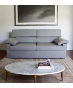 DIVANO 3 POSTI BELLAHOME "VENEZIA" GRIGIO TESSUTO SFODERABILE E ANTIMACCHIA, 200X93X93 CM