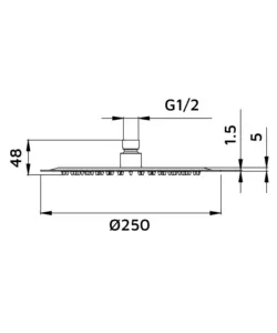 SOFFIONE DOCCIA IDRO-BRIC "METEORA" TONDO NERO 25 CM