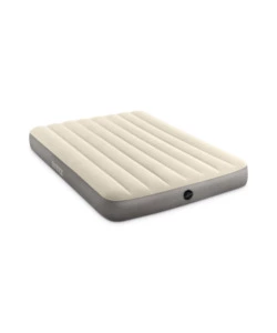 MATERASSO PIAZZA E MEZZA GONFIABILE INTEX "AIRBED DURA-BEAM SINGLE-HIGH" CREMA 137X191X25 CM - COD. 64102