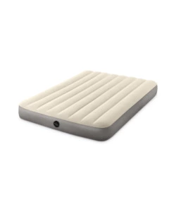 MATERASSO PIAZZA E MEZZA GONFIABILE INTEX "AIRBED DURA-BEAM SINGLE-HIGH" CREMA 137X191X25 CM - COD. 64102