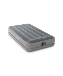 MATERASSO SINGOLO GONFIABILE INTEX "AIRBED DURA-BEAM PRESTIGE MID-RISE" CON POMPA USB INCORPORATA GRIGIO 99X191X30 CM - COD. 64112