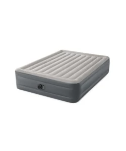 MATERASSO MATRIMONIALE AUTOGONFIANTE INTEX "AIRBED DURA-BEAM ESSENTIAL REST" CON POMPA ELETTRICA INCORPORATA GRIGIO 152X203X46 CM - COD. 64126ND