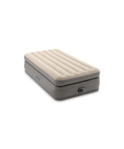 MATERASSO SINGOLO AUTOGONFIANTE INTEX "AIRBED DURA-BEAM PRIME COMFORT ELEVATED" CON POMPA ELETTRICA INCORPORATA BEIGE 99X191X51 CM - COD. 64162ND