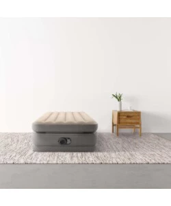 MATERASSO SINGOLO AUTOGONFIANTE INTEX "AIRBED DURA-BEAM PRIME COMFORT ELEVATED" CON POMPA ELETTRICA INCORPORATA BEIGE 99X191X51 CM - COD. 64162ND
