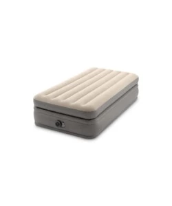 MATERASSO SINGOLO AUTOGONFIANTE INTEX "AIRBED DURA-BEAM PRIME COMFORT ELEVATED" CON POMPA ELETTRICA INCORPORATA BEIGE 99X191X51 CM - COD. 64162ND