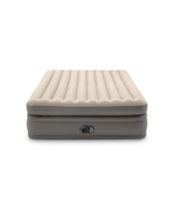 MATERASSO MATRIMONIALE AUTOGONFIANTE INTEX "AIRBED DURA-BEAM PRIME COMFORT ELEVATED" CON POMPA ELETTRICA INCORPORATA BEIGE 152X203X51 CM - COD. 64164ND