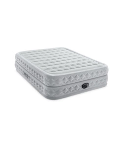 MATERASSO MATRIMONIALE AUTOGONFIANTE INTEX "AIRBED DURA-BEAM SUPREME AIR-FLOW" CON POMPA ELETTRICA INCORPORATA GRIGIO 152X203X51 CM - COD. 64490ND