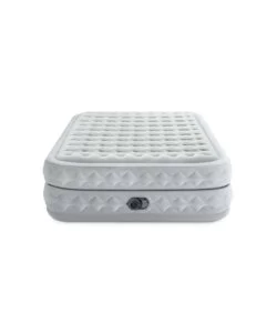 MATERASSO MATRIMONIALE AUTOGONFIANTE INTEX "AIRBED DURA-BEAM SUPREME AIR-FLOW" CON POMPA ELETTRICA INCORPORATA GRIGIO 152X203X51 CM - COD. 64490ND
