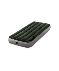 MATERASSO MEZZA PIAZZA GONFIABILE INTEX "AIRBED DURA-BEAM STANDARD DOWNY" CON POMPA A PEDALE VERDE 76X191X25 CM - COD. 64760