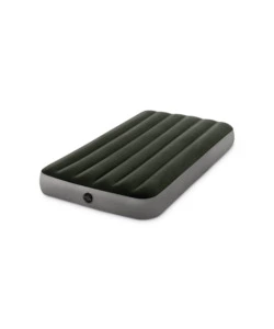 MATERASSO SINGOLO GONFIABILE INTEX "AIRBED DURA-BEAM STANDARD PRESTIGE DOWNY" CON POMPA A BATTERIA VERDE 99X191X25 CM - COD. 64777