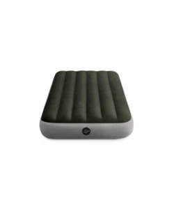 MATERASSO SINGOLO GONFIABILE INTEX "AIRBED DURA-BEAM STANDARD PRESTIGE DOWNY" CON POMPA A BATTERIA VERDE 99X191X25 CM - COD. 64777