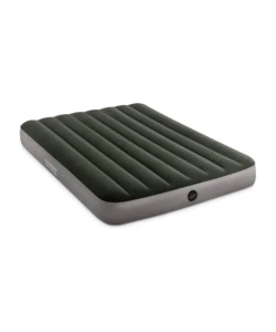 MATERASSO PIAZZA E MEZZA GONFIABILE INTEX "AIRBED DURA-BEAM STANDARD PRESTIGE DOWNY" CON POMPA A BATTERIA VERDE 137X191X25 CM - COD. 64778