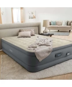 MATERASSO MATRIMONIALE AUTOGONFIANTE INTEX "AIRBED DURA-BEAM PREMAIRE II" CON POMPA ELETTRICA INCORPORATA, PORTA USB E CONTROLLO TRAMITE APP BEIGE 152X203X46 CM - COD. 64926