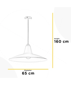 LAMPADARIO ONLI "SOMBRERO" BIANCO DIAMETRO 65 CM, E27