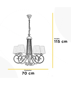 LAMPADARIO ONLI "POMPEI" 5 LUCI, E14