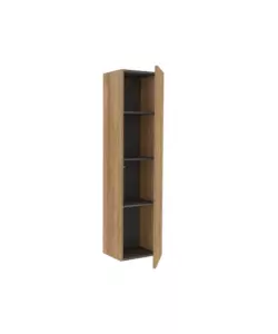 COLONNA PENSILE SOSPESA DECOR BAGNO CON 1 ANTA COLORE ROVERE FARNIA, 35X28X138 CM