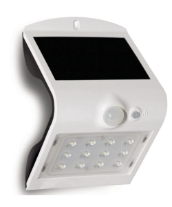 APPLIQUE DA ESTERNO SOLARE CREPUSCOLARE CON SENSORE DI MOVIMENTO COLORE BIANCO, 1,5 W 4000 K