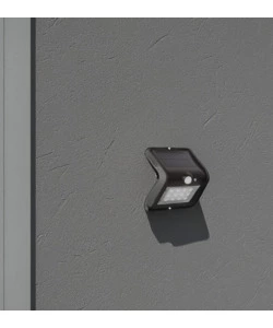 APPLIQUE DA ESTERNO SOLARE CREPUSCOLARE CON SENSORE DI MOVIMENTO COLORE NERO, 1,5 W 4000 K