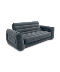 DIVANO LETTO GONFIABILE 2 POSTI INTEX COLORE GRIGIO 203X231X66 CM - COD. 66552NP
