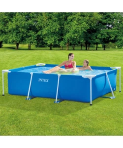 PISCINA FUORI TERRA RETTANGOLARE INTEX "RECTANGULAR FRAME" COLORE BLU, 220X150X60 CM - COD. 28270NP