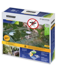 KIT ANTIZANZARE GIARDINO STOCKER "BASE" PER GEYSER NEBULIZZATORE 25 M DI TUBO, 10 UGELLI, 10 RACCORDI A T, 3 TAPPI DI CHIUSURA E 5 FERMATUBO