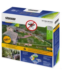KIT ANTIZANZARE GIARDINO STOCKER "PRO" PER GEYSER NEBULIZZATORE 100 M DI TUBO, 40 UGELLI, 40 RACCORDI A T, 5 RACCORDI DRITTI, 5 RACCORDI A L, 5 TAPPI DI CHIUSURA E 20 FERMATUBO