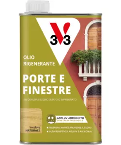 OLIO RIGENERANTE PER PORTE E FINESTRE V33 INCOLORE, 500 ML