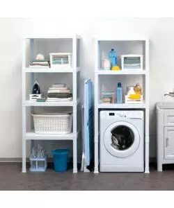 MOBILE LAVANDERIA BAMA "ORGANIZER" IN POLIPROPILENE BIANCO 75X60X184 CM