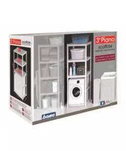 MOBILE LAVANDERIA BAMA "ORGANIZER" IN POLIPROPILENE BIANCO 75X60X184 CM