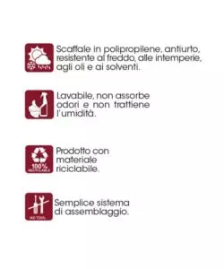 MOBILE LAVANDERIA BAMA "ORGANIZER" IN POLIPROPILENE BIANCO 75X60X184 CM