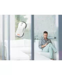 ROBOT LAVAVETRI A BATTERIA VINCO "GRISÙ" CON DOPPIO GETTO ACQUA E CONNETTIVITÀ BLUETOOTH, 90 W