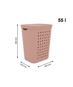 CESTA PORTABIANCHERIA "JONA" COLORE ROSA DA 55 LITRI
