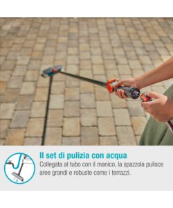 SET MANICO PER PULIZIA GARDENA "CLEANSYSTEM HARD" PER SUPERFICI RESISTENTI