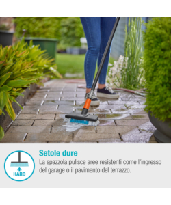 SET MANICO PER PULIZIA GARDENA "CLEANSYSTEM HARD" PER SUPERFICI RESISTENTI